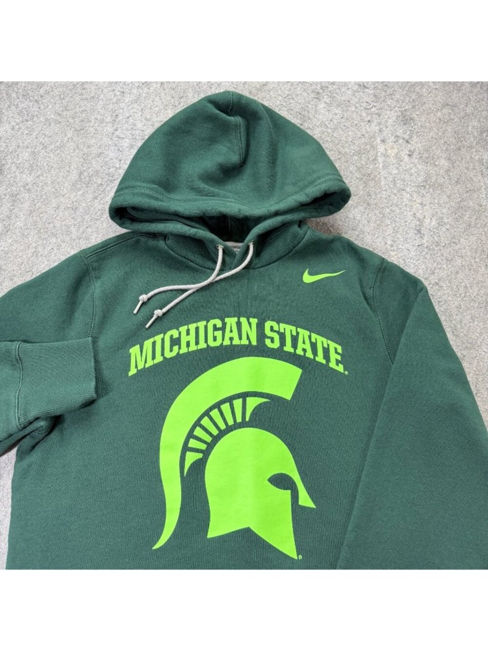 Michigan State Spartans Nike Hoodie Men M Green Fleece Pullover Sweatshirt